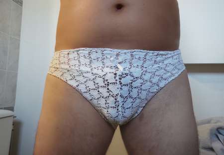 Vend culotte dentelle blanche portée — photo 3